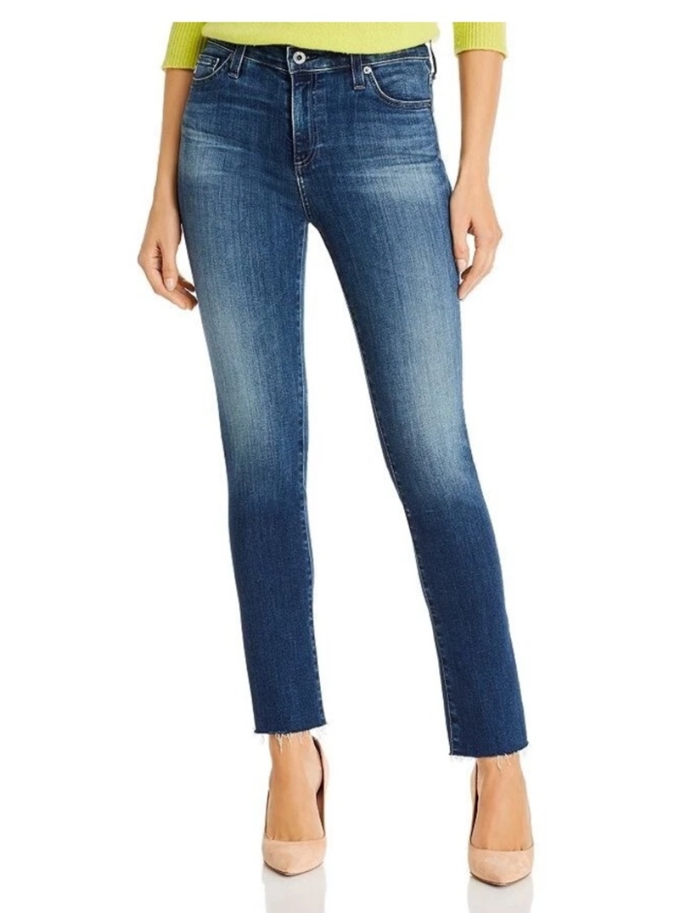 AG ADRIANO GOLDSCHMIED MARI CROP HIGH RISE SLIM STRAIGHT LEG JEANS SIZE 28 ANKLE